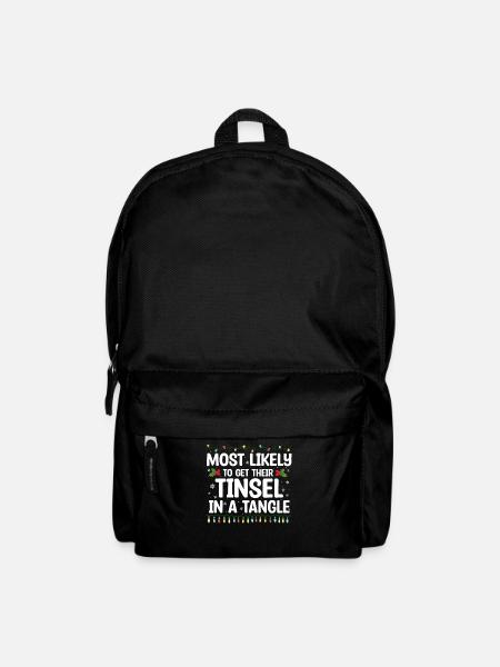 Christmas Quote, Funny Christmas Quote - Backpack - black