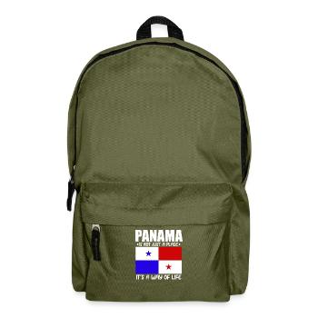 Panama Way Of Life Cadeau de drapeau panaméen - Sac à dos - vert olive - Devant