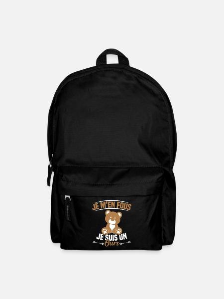 Je M'en Fous Je Suis Un Papa Ours - Sac à dos - noir