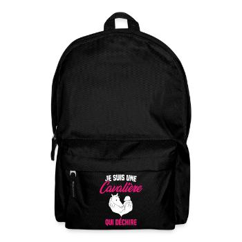 Je suis Une Cavalière Qui Déchire Chevaux Cadeau - Sac à dos - noir - Devant