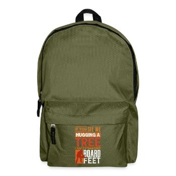 Baumumarmung, Holzbearbeitung, Holzarbeiter - Rucksack - Olivgrün - Vorne