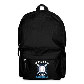 Je Peux Pas J'ai Baseball Humour Cadeau - Sac à dos - noir - Devant