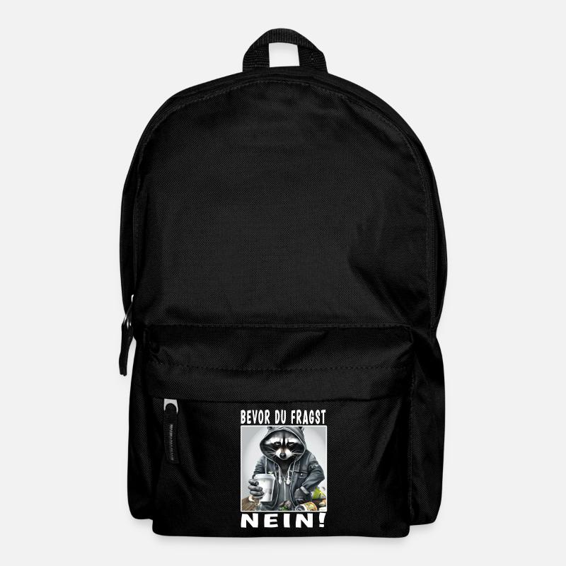 Bevor du fragst nein Waschbär - Rucksack - Schwarz