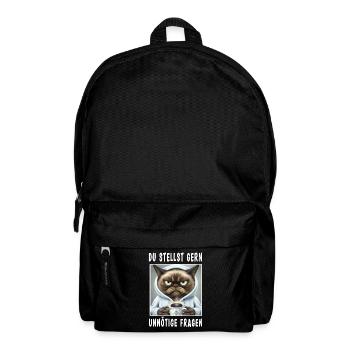Du stellst gern unnötige Fragen - Rucksack - Schwarz - Vorne