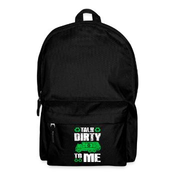 Dump Truck Art Trash Collector Garbage Truck Lover - Backpack - black - Front