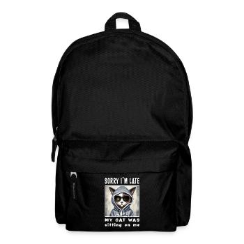 Désolé d’être en retard, mon chat était assis sur moi - Sac à dos - noir - Devant