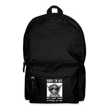 Désolé d’être en retard, mon chat était assis sur moi - Sac à dos - noir - Devant