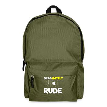Gehörloser Stolz, Gehör, Behinderte, Taubheit - Rucksack - Olivgrün - Vorne
