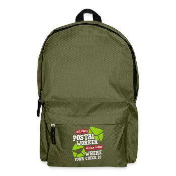Postal worker, postal worker, postman - Backpack - olive green - Front