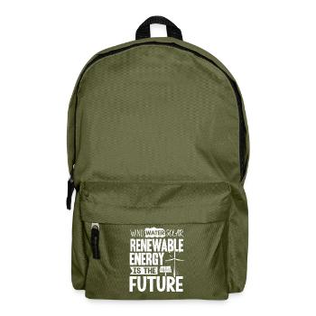 Solarenergie, Erneuerbare Energie - Rucksack - Olivgrün - Vorne