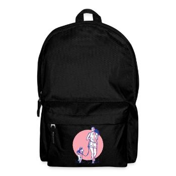 Woman and dog - Backpack - black - Front