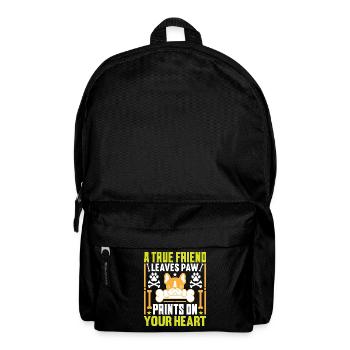 A true friend leaves paw prints in the - Backpack - black - Front
