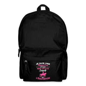 Mamie j'aime mes petite enfants et l'équitation - Sac à dos - noir - Devant
