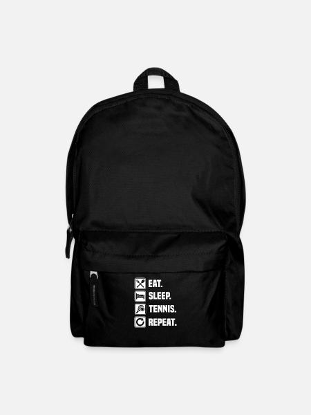 Eat Sleep Tennis Repeat Tennisspieler Geschenk - Rucksack - Schwarz