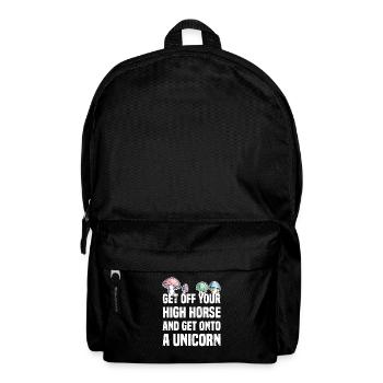 Descendez de vos grands chevaux et montez sur une licorne - Sac à dos - noir - Devant