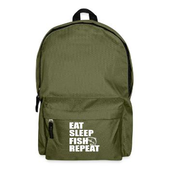 Eat Sleep Fish Repetition - - Backpack - olive green - Front