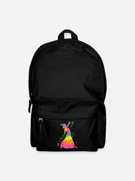 Femme flamenco avec robe flamenco - Sac à dos - noir