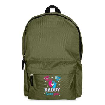 Rosa oder Blau, Papa liebt dich - Rucksack - Olivgrün - Vorne