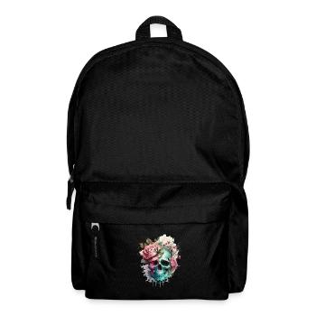 Crâne et os croisés avec roses - Skull Dia De Los Muertos - Sac à dos - noir - Devant