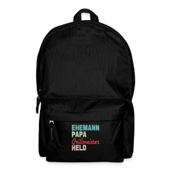 Ehemann Papa Grillmeister Held - Rucksack - Schwarz - Vorne