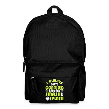 Fun Tennis Saying Confused Between Smash & Splash - Rucksack - Schwarz - Vorne