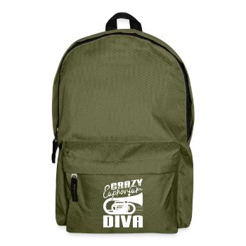 Crazy Euphorium Diva Baritone Bass Player Gifts - Backpack - olive green - Front