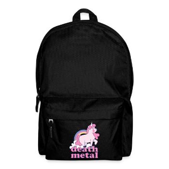 Lustig Death Metal Einhorn Regenbogen Metalhead - Rucksack - Schwarz - Vorne