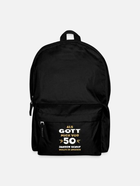 Als Gott mich schuf 50 Jahre Geburtstag - Rucksack - Schwarz