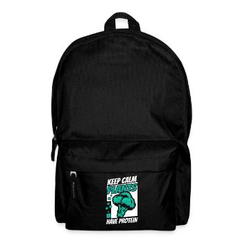 Keep Calm Pflanzen haben Protein-Veganer Veganer - Rucksack - Schwarz - Vorne