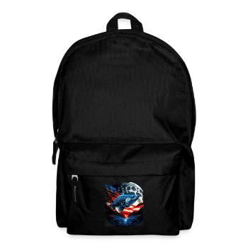 L’Amérique pêche sous la Lune avec le drapeau américain - Sac à dos - noir - Devant