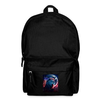 America lion under Moon with American Flag - Backpack - black - Front