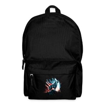 America wolf under Moon with American Flag - Rucksack - Schwarz - Vorne