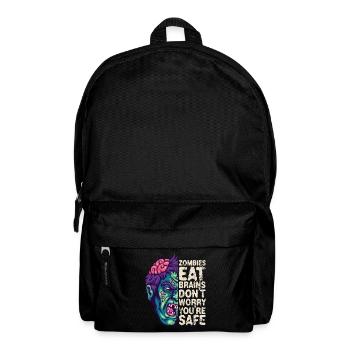 Zombies eat brains Don't worry, you're safe - Backpack - black - Front