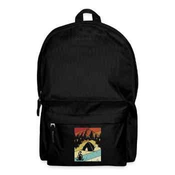 Retro Campsite Tents Glamping Camper Camping - Backpack - black - Front