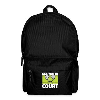 See You In Court Tennis Racket Tennis Coach - Backpack - black - Front