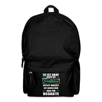 Triathlon Lustiger Spruch für Mann & Frau - Rucksack - Schwarz - Vorne