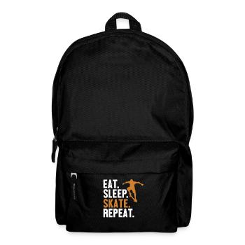Eat Sleep Skate Repeat Skatepark Skatergirl - Rucksack - Schwarz - Vorne
