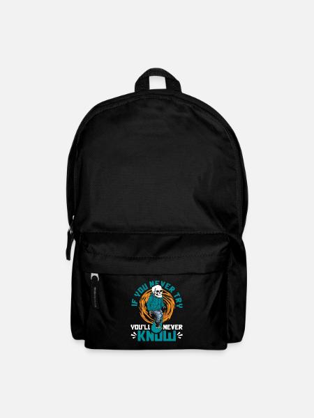 Si tu n’essaies jamais, tu ne sauras jamais skatergirl - Sac à dos - noir