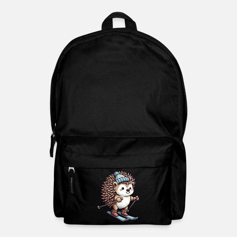 Igel Ski Skifahrer Skiurlaub Süß Comic - Rucksack - Schwarz