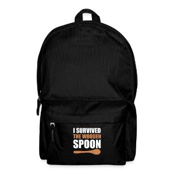I Survived The Wooden Spoon Kindererziehung - Rucksack - Schwarz - Vorne