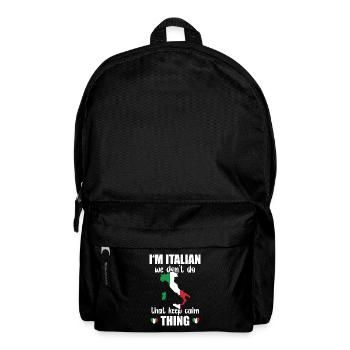 Italien Ne Pas Garder Calme Chose Nationalité - Sac à dos - noir - Devant