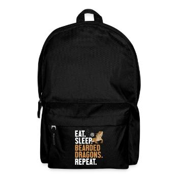 Eat Sleep Bearded Dragons Repeat Pogona Pet - Backpack - black - Front