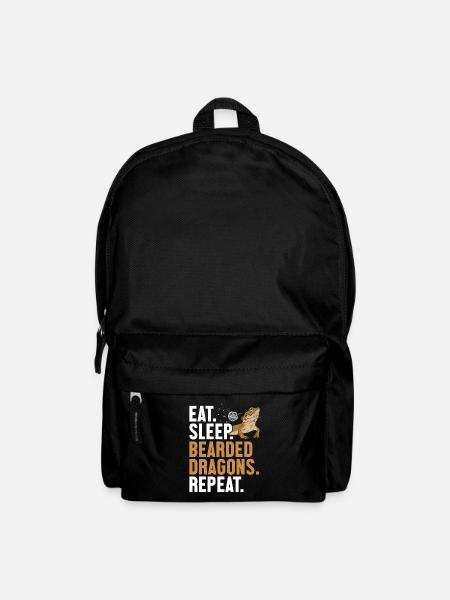 Eat Sleep Bartagamen Wiederholung Pogona Haustier - Rucksack - Schwarz