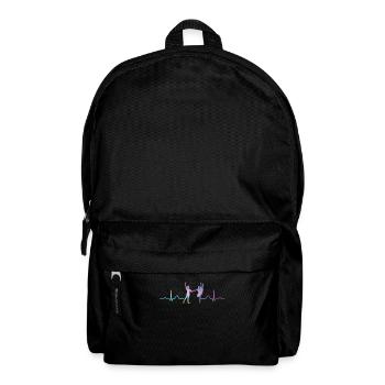 Ballet, Danseur, Battement de cœur, Ecg, Ballerine - Sac à dos - noir - Devant