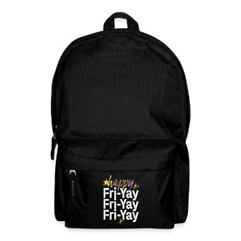 Glücklich Fri Yay Lehrer Wochenende Lustig Meme - Rucksack - Schwarz - Vorne