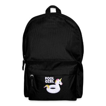 Pool Girl Unicorn Floatie Swimming Pool - Backpack - black - Front