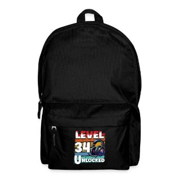 Gaming Anniversaire Niveau 34 Joueur débloqué - Sac à dos - noir - Devant