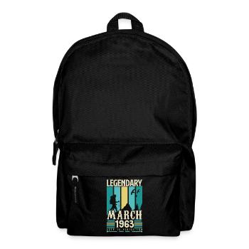 March 1963 Birthday, March 1963 Vintage Gift. - Backpack - black - Front
