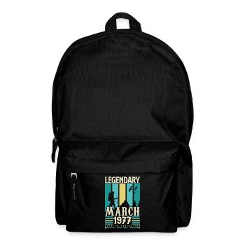 March 1977 Birthday, March 1977 Vintage Gift. - Backpack - black - Front
