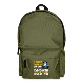 People Thinking Magic Paper Bookbinder - Backpack - olive green - Front